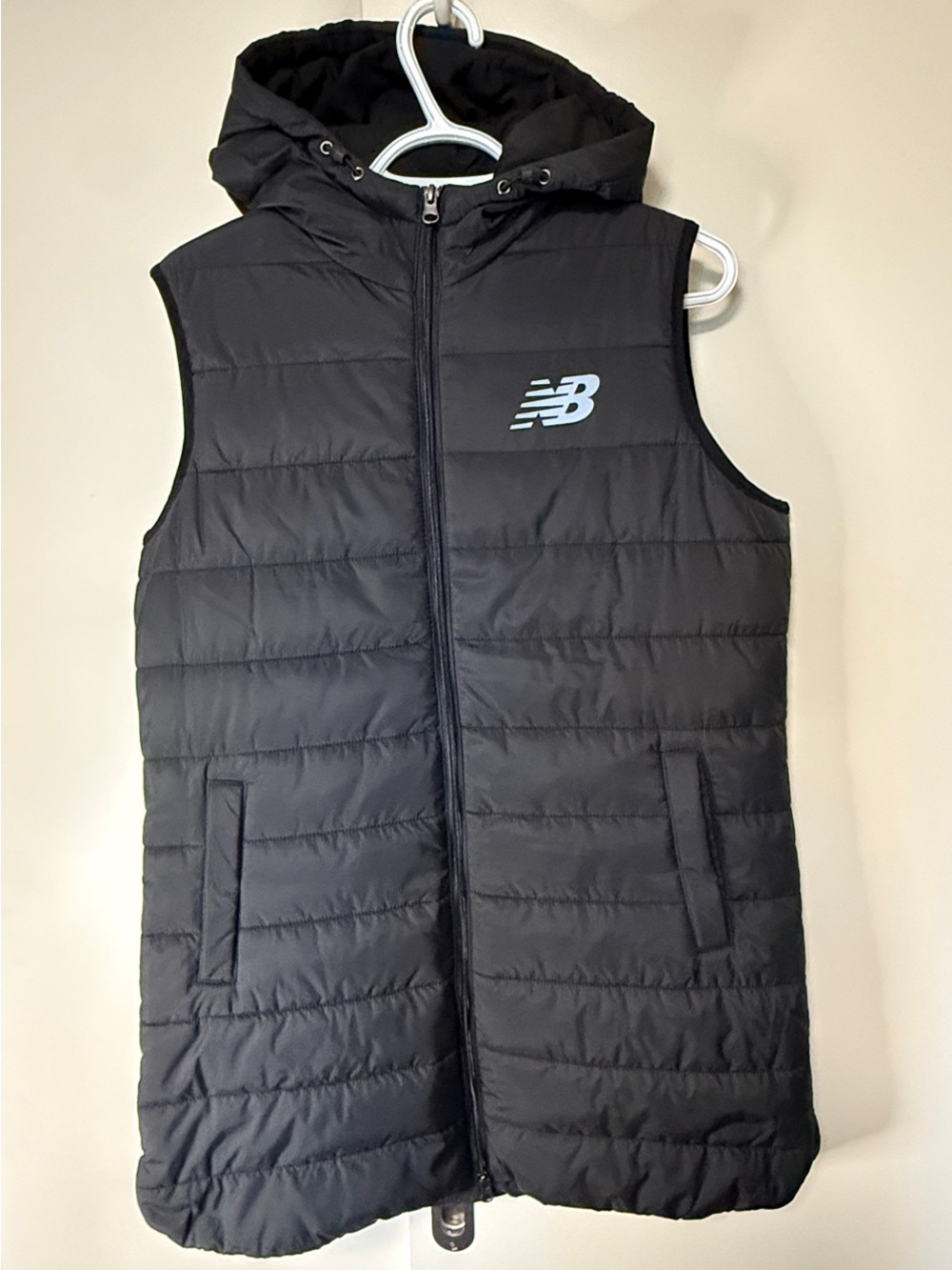 New Balance Black Hooded Puffer Vest